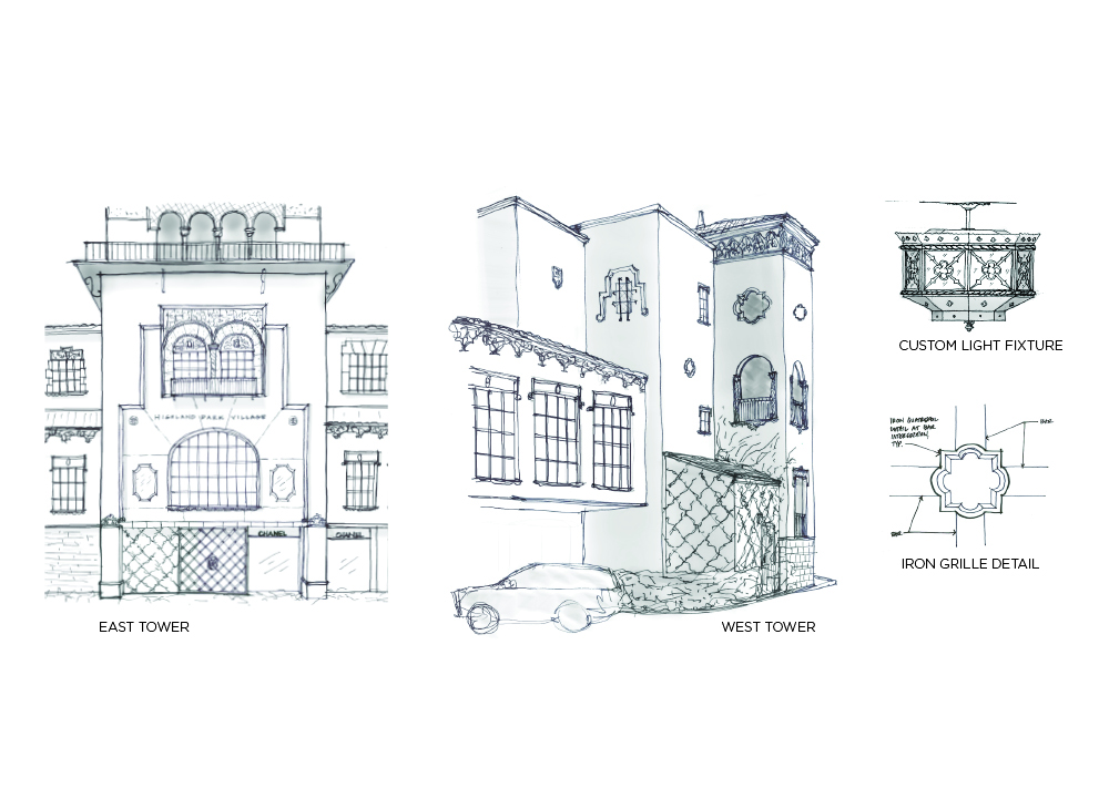 The ornate details for Building G were first realized and communicated through hand-sketching.