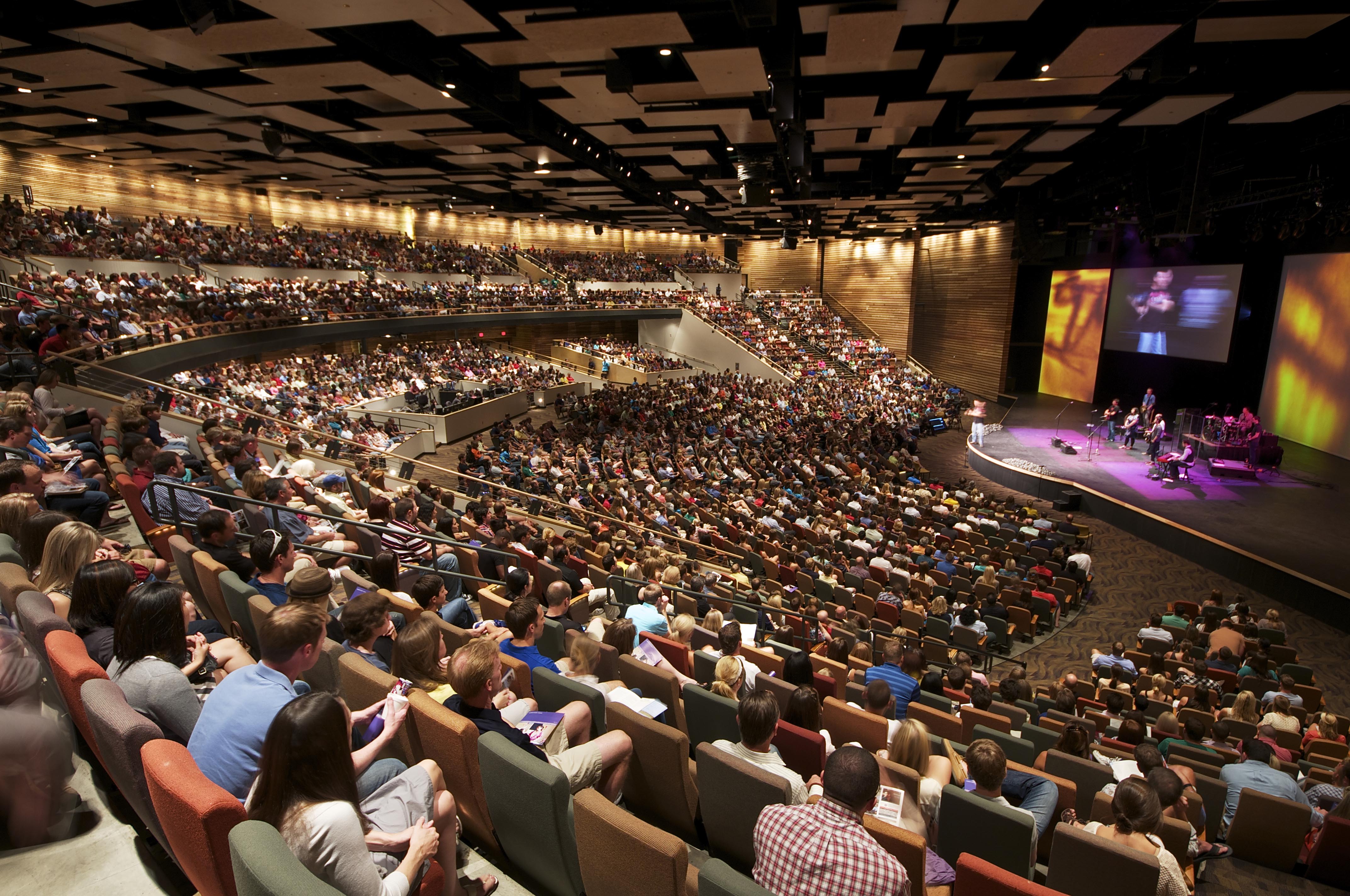 A 4,000 seat auditorium connected to a state-of-the-art Video Production Facility for controlling on-stage screens, and producing Watermark’s notable webcast. 
