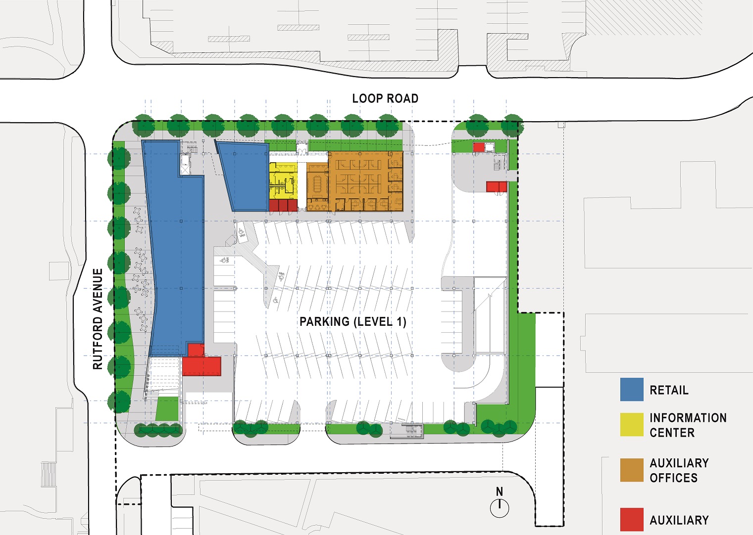 Site Plan, Mixed-Use Parking Structure